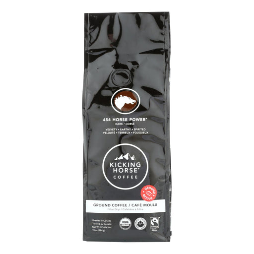 Kicking Horse Coffee Organic Ground 454 Horse Power Dark Roast 10 Oz (Pack of 6) - Cozy Farm 