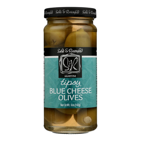 Sable and Rosenfeld Tipsy Blue Cheese Stuffed Olives, Pack of 6 - 5 Oz. Each - Cozy Farm 