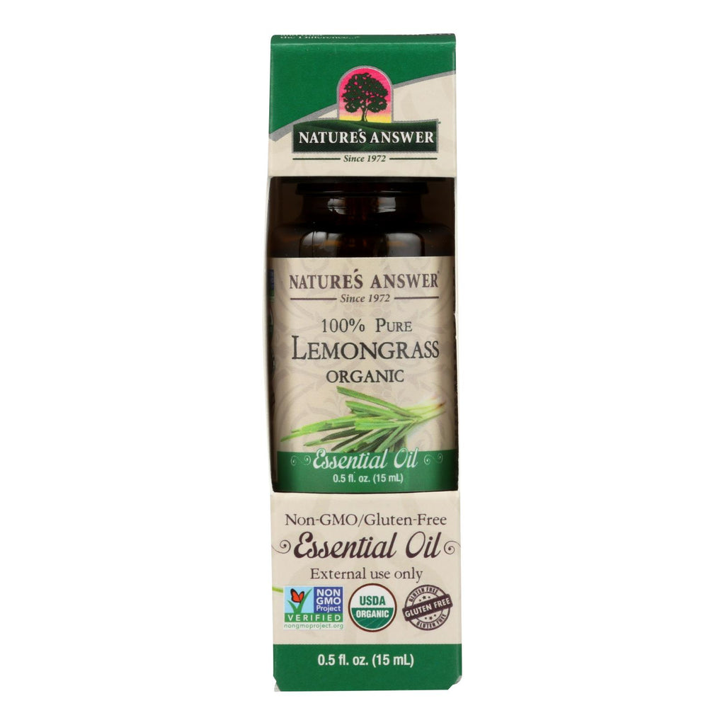 Nature's Answer Organic Lemongrass Essential Oil (Pack of 0.5 Oz.) - Cozy Farm 