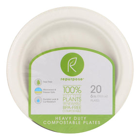 Compostable Bagasse Plates, 24-Pack, 20-Count - Cozy Farm 
