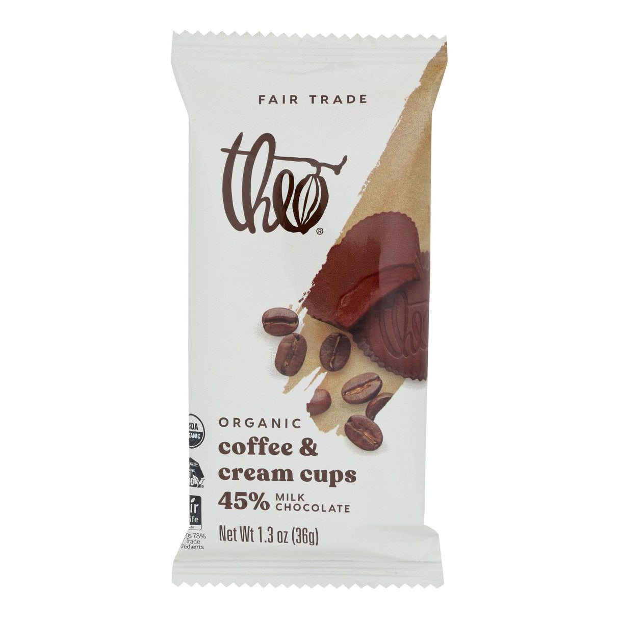 Theo Chocolate - Cups Coffe & Cream - Case Of 12 - 1.3 Oz - Cozy Farm 