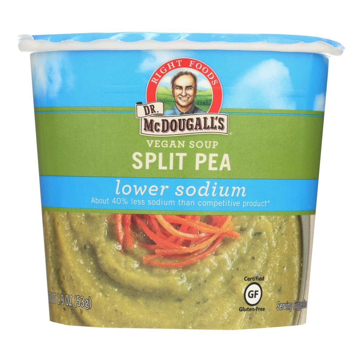 Dr. McDougall's Vegan Split Pea Low Sodium Soup Cup (Pack of 6 - 1.9 Oz.) - Cozy Farm 