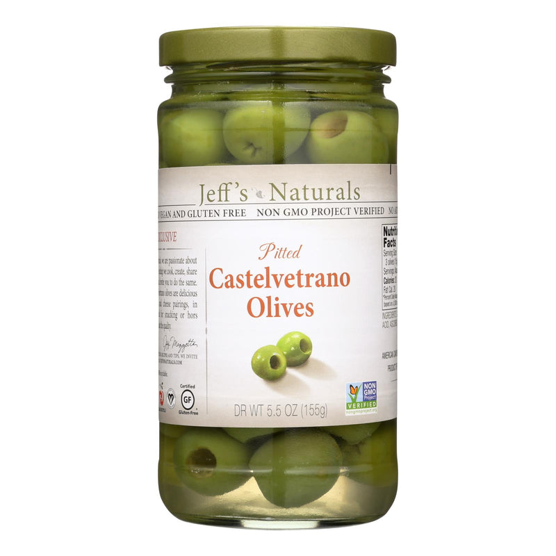 Jeff's Garden Castelvetrano Pitted Olives, Premium Quality, Pack of 6 - 5.5 Oz. per Jar - Cozy Farm 