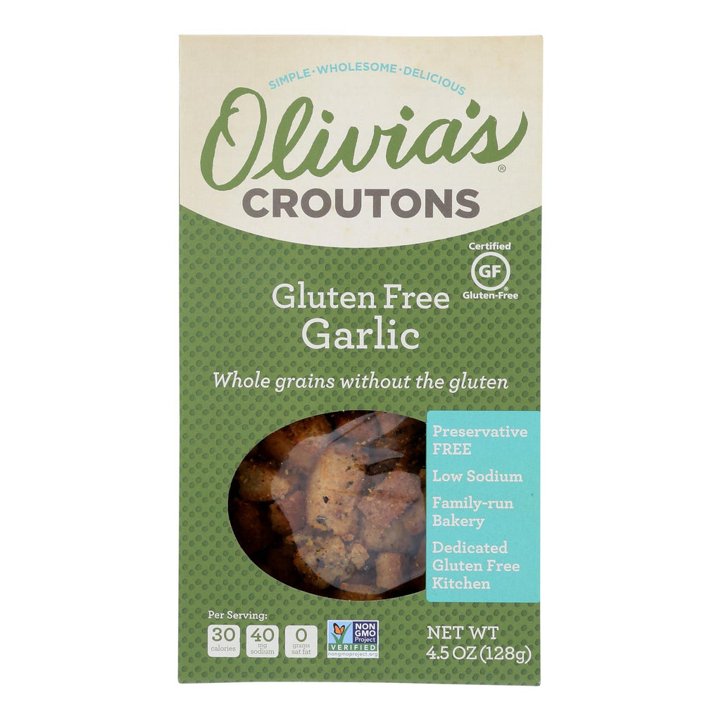 Olivia's Garlic Gluten-Free Croutons (Pack of 6 - 4.5 Oz.) - Cozy Farm 