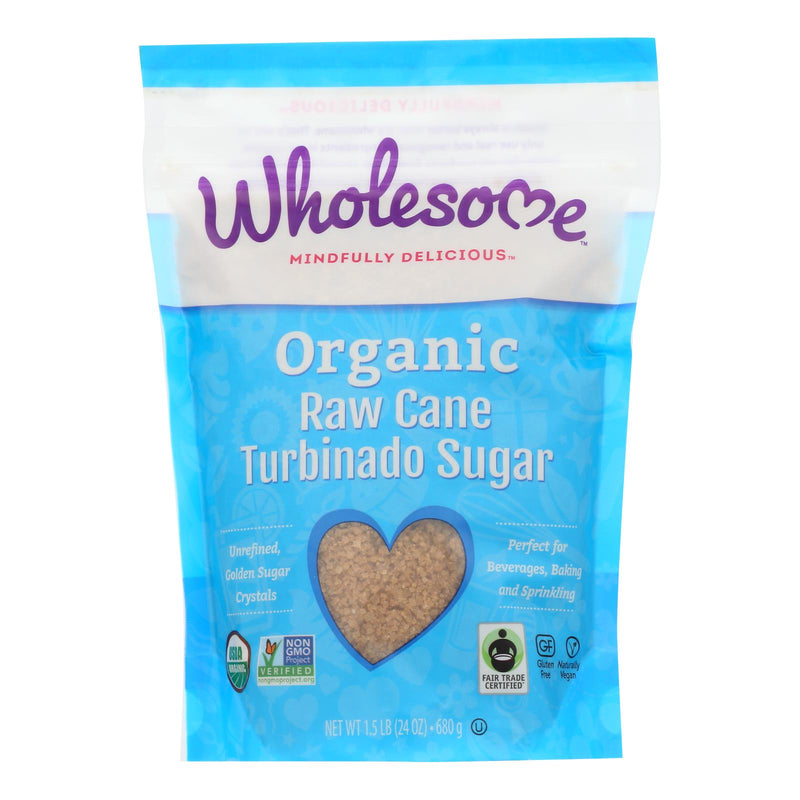 Wholesome Organic Raw Cane Turbinado Sugar, 12 x 1.5 lbs - Cozy Farm 