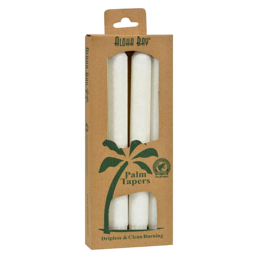 Aloha Bay Palm Tapers (Pack of 4) - White Candles - Cozy Farm 