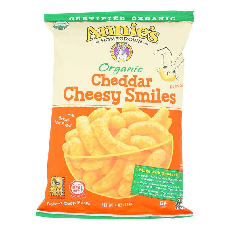 Annie's Homegrown Bite-Sized, Crunchy Cheddar Cheese Puffs, 4 Oz. Pack of 12 - Cozy Farm 