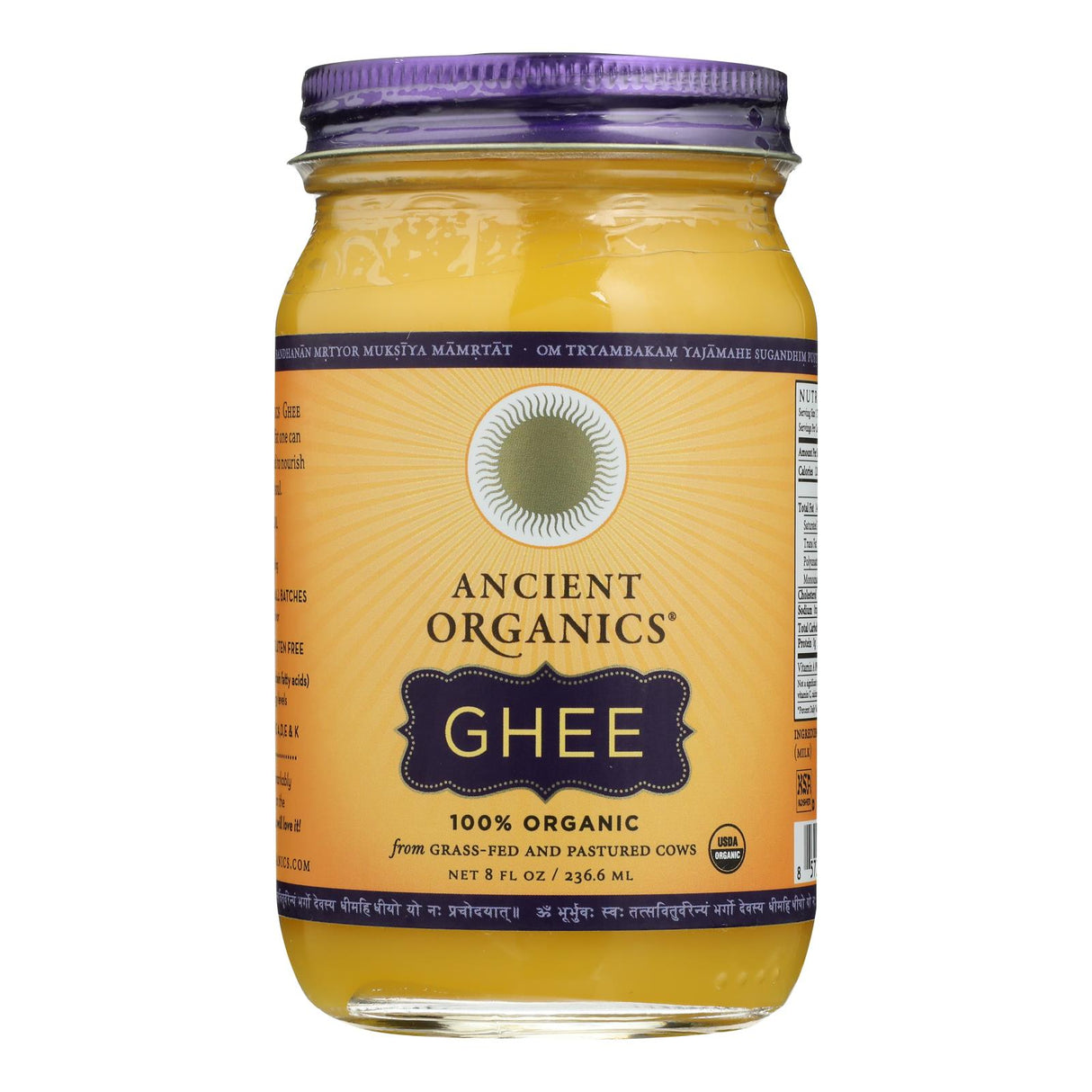 Ancient Organics Ghee (Pack of 6 - 8 Fl Oz) - Cozy Farm 