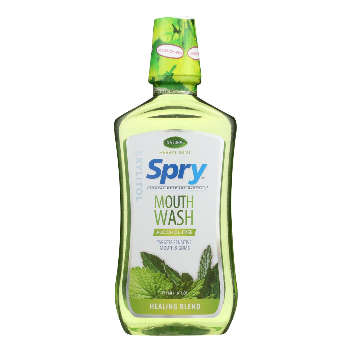 Spry Herbal Mint Mouthwash - Alcohol Free - 16 Oz - Cozy Farm 