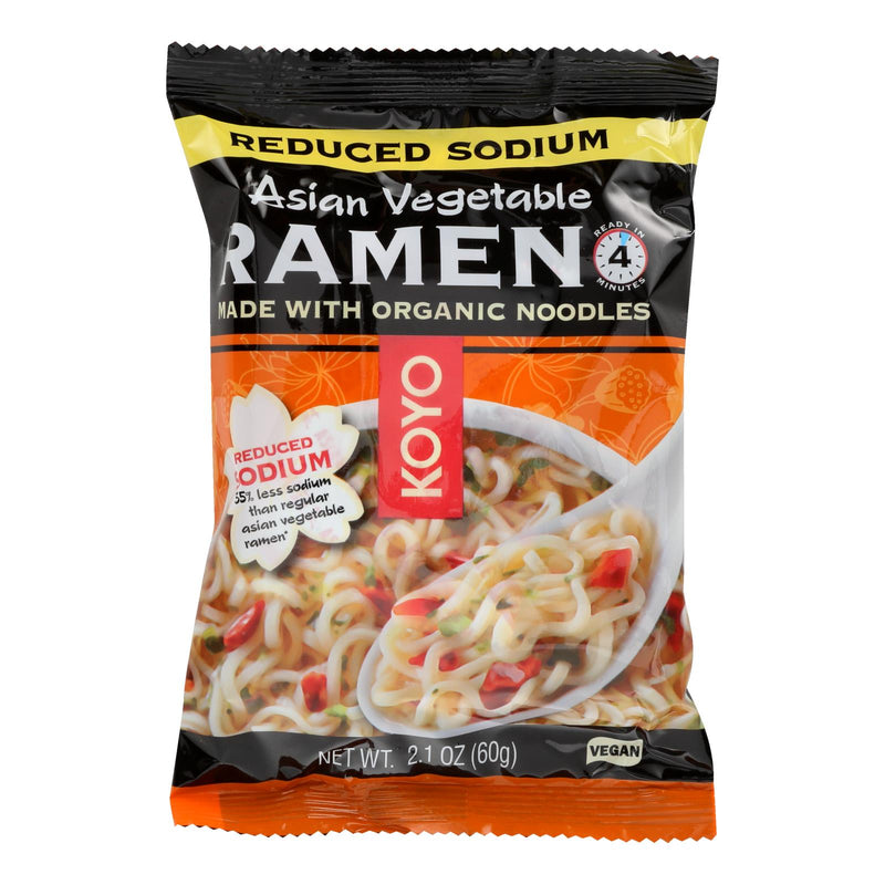 Koyo Asian Vegetable Ramen Noodle Soup (Reduced Sodium) - 2.1 Oz (Pack of 12) - Cozy Farm 