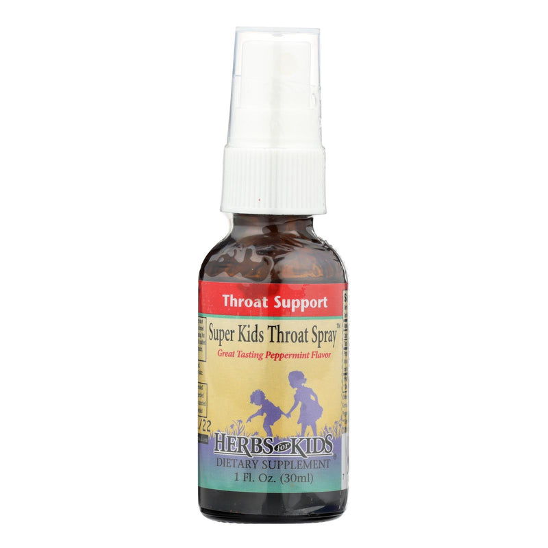 Herbs For Kids Super Kid's Throat Spray Peppermint - 1 Fl Oz - Cozy Farm 