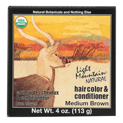 Organic Light Mountain Hair Color and Conditioner (Pack of 4) - Medium Brown - Cozy Farm 
