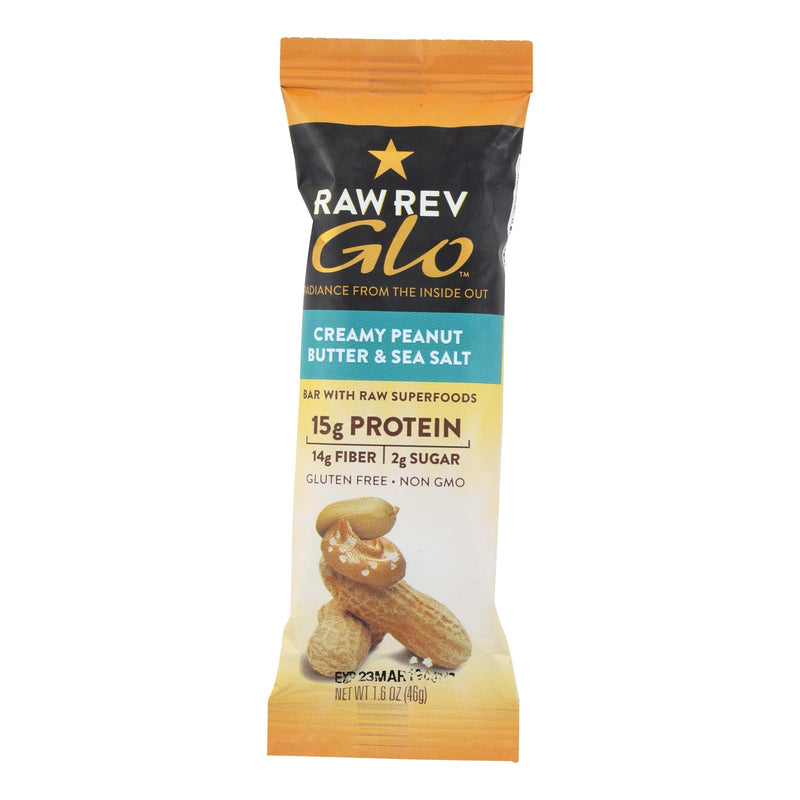 Raw Revolution Creamy Peanut Butter & Sea Salt Glo Bars - 1.6 oz - Case of 12 - Cozy Farm 