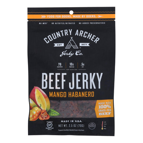 Country Archer Beef Jerky Mango Habanero 12 x 2.5 Oz. - Cozy Farm 