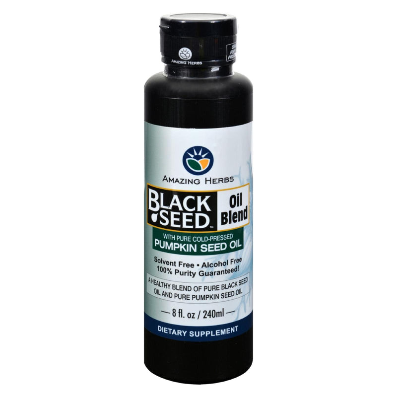 Amazing Herbs Black Seed Oil Blend with Styrian Pumpkin Seeds (8 Oz.) - Cozy Farm 