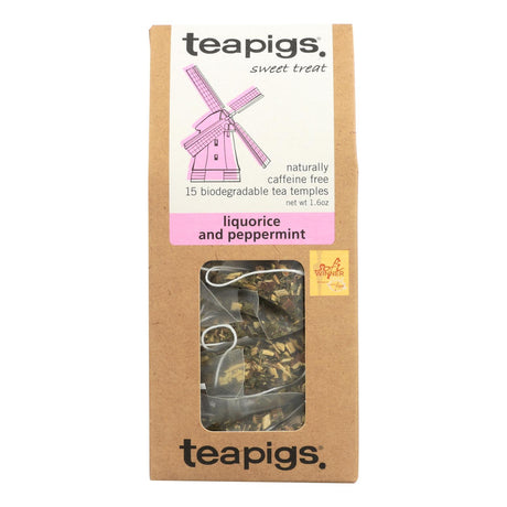 Teapigs Liquorice & Peppermint Herbal Tea, 15 Pyramid Tea Bags (Pack of 6) - Cozy Farm 