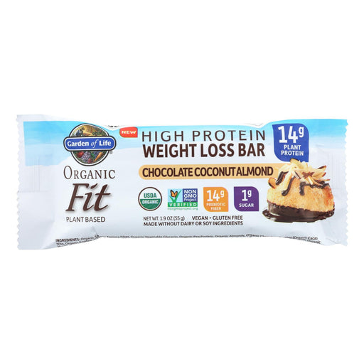 Garden Of Life - Fit High Protein Bar Chocolate Coconut Almond - Case Of 12 - 1.9 Oz - Cozy Farm 