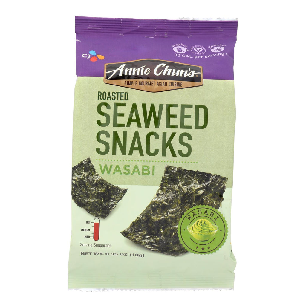 Annie Chun's Roasted Wasabi Seaweed Snacks (Pack of 12 - 0.35 Oz.) - Cozy Farm 