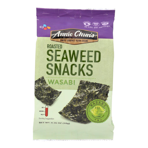 Annie Chun's Roasted Wasabi Seaweed Snacks, Pack of 12 - 0.35 Oz. Each - Cozy Farm 