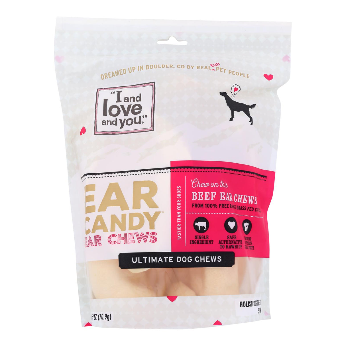 I and Love and You Beef Ear Candy Treats for Dogs (Pack of 6 - 5 Count) - Cozy Farm 