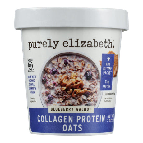Purely Elizabeth Blueberry Walnut Protein Oat Cups - 12 Pack, 2 Oz Each - Cozy Farm 