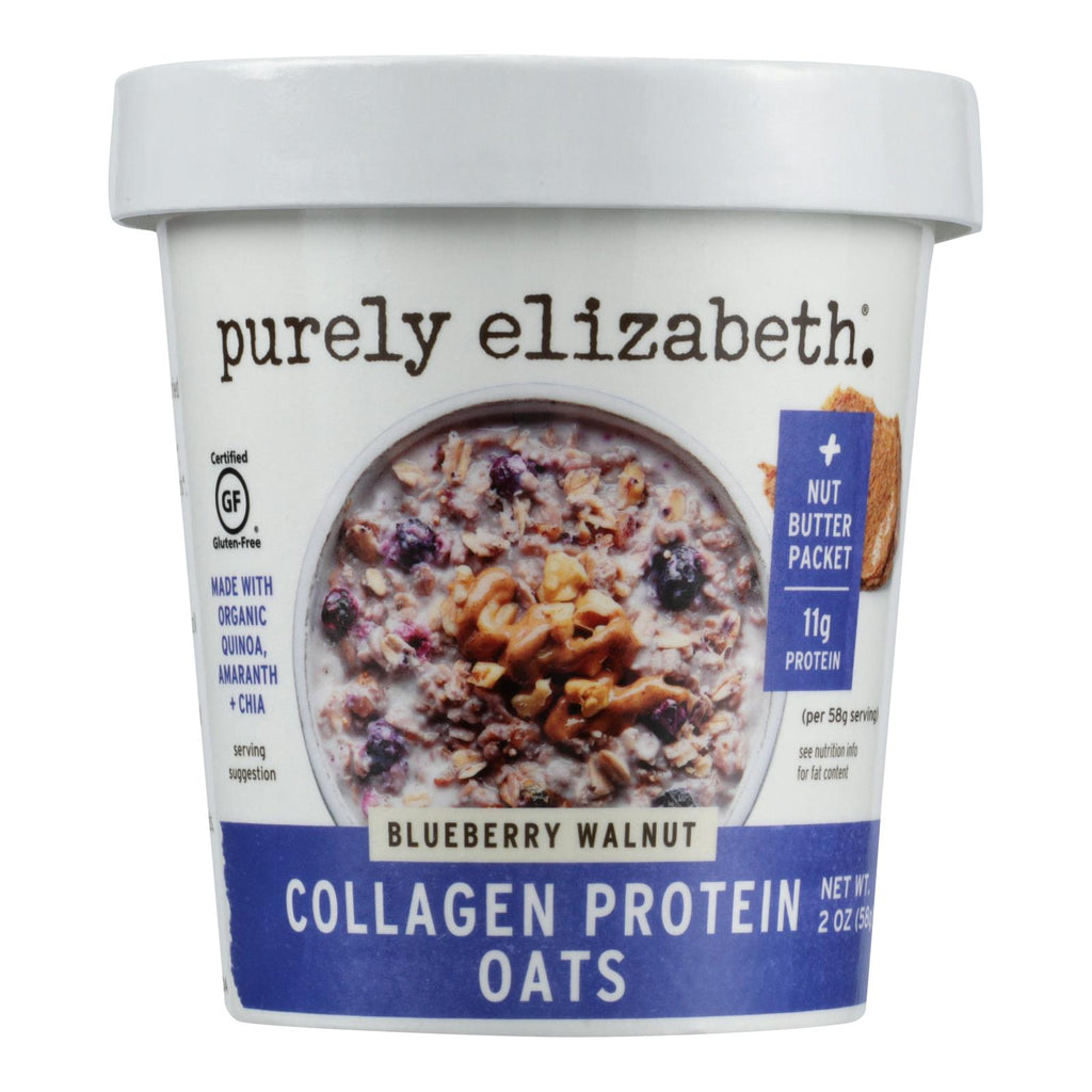 Purely Elizabeth - Oat Cup Collagene Protein Blueberry Walnut - (Pack Of 12 - 2 Oz) - Cozy Farm 