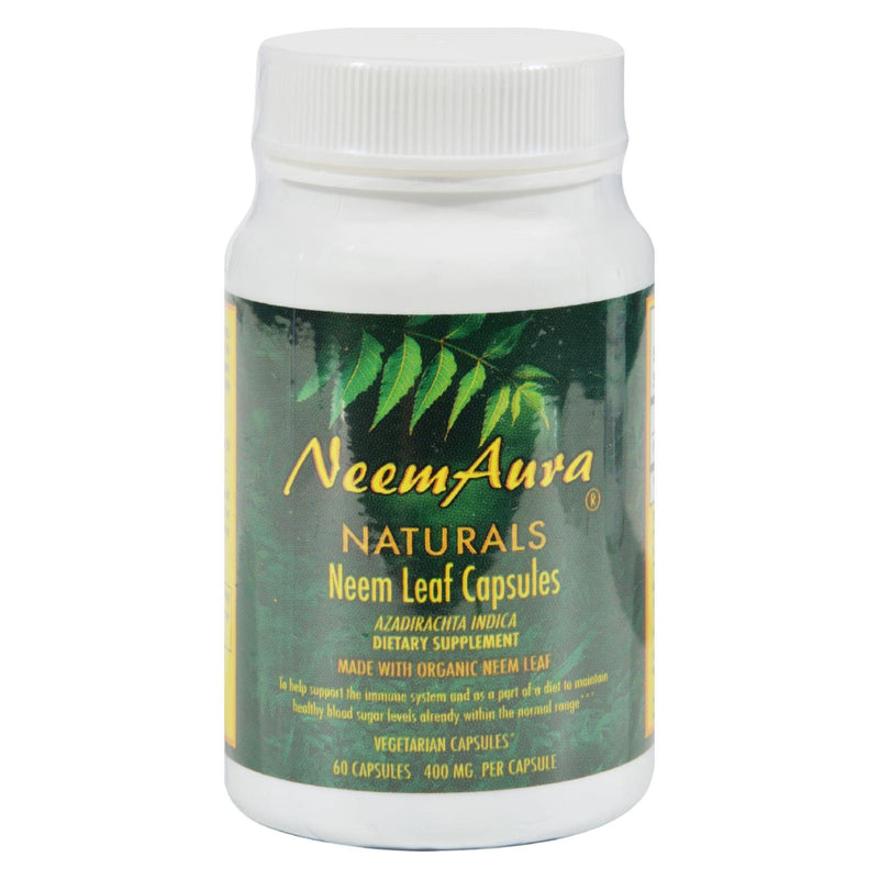 Neem Aura Organic Neem Leaf Capsules (60 Vegetarian Capsules) - Cozy Farm 