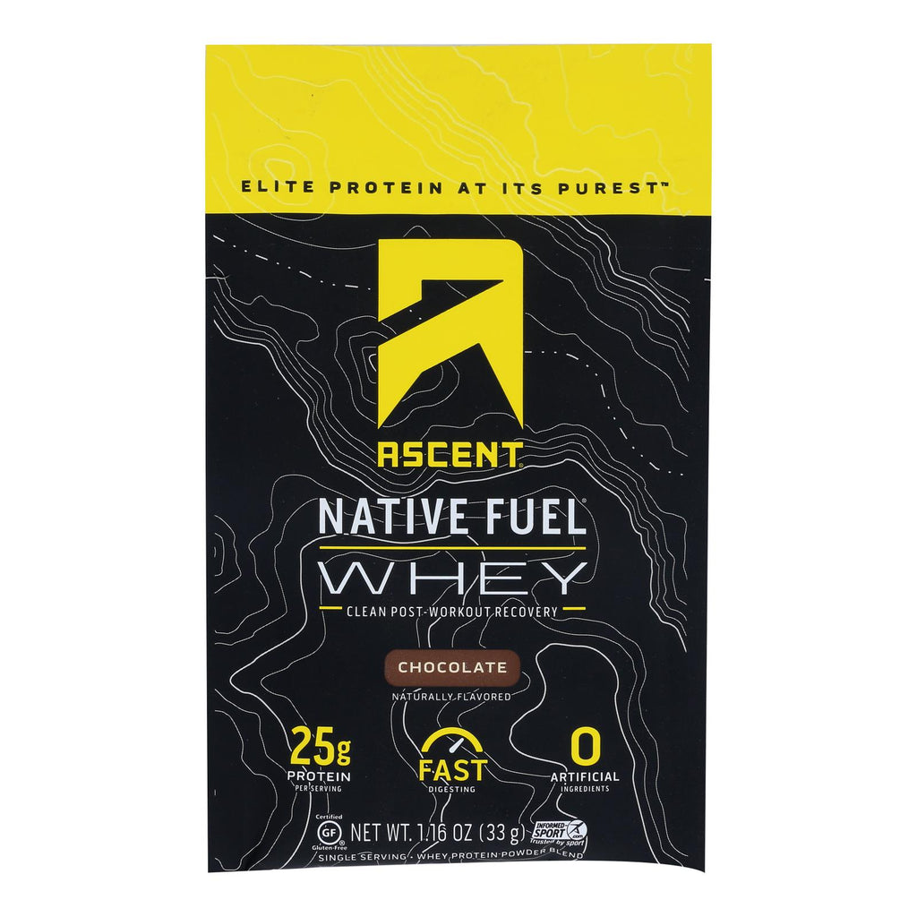 Ascent Native Fuel Chocolate Whey Protein Powder Blend (Pack of 15) - 1.16 Oz. - Cozy Farm 