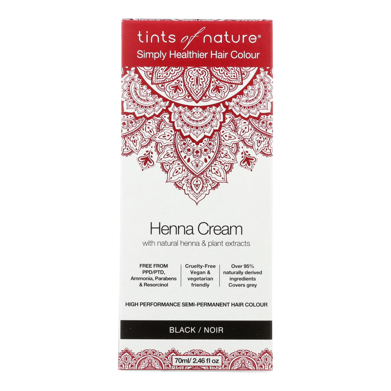 Tints Of Natura Henna Cream - Black, Long Lasting Natural Hair Dye, Ammonia-Free (2.46 Fl Oz) - Cozy Farm 