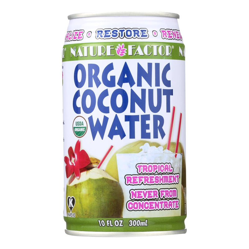 Nature Factor Organic Coconut Water (Pack of 12) - 10.1 Fl Oz. - Cozy Farm 