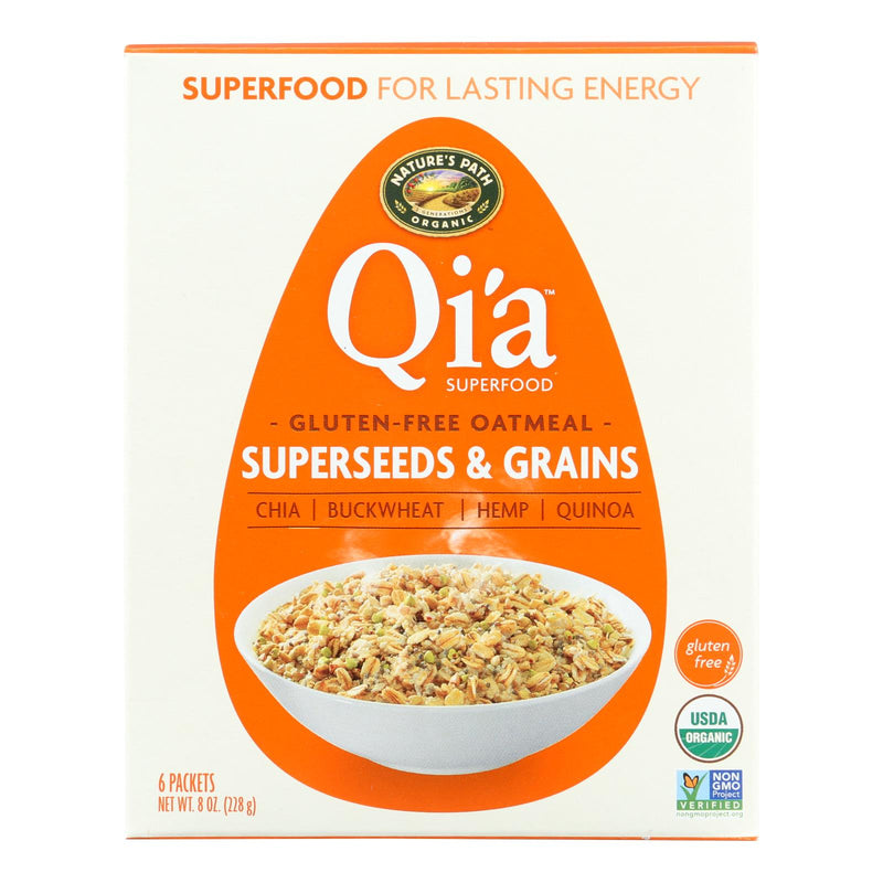 Nature's Path Organic Qi'a Superfood Hot Oatmeal, 8 Oz., Superseeds and Grains (Pack of 6) - Cozy Farm 
