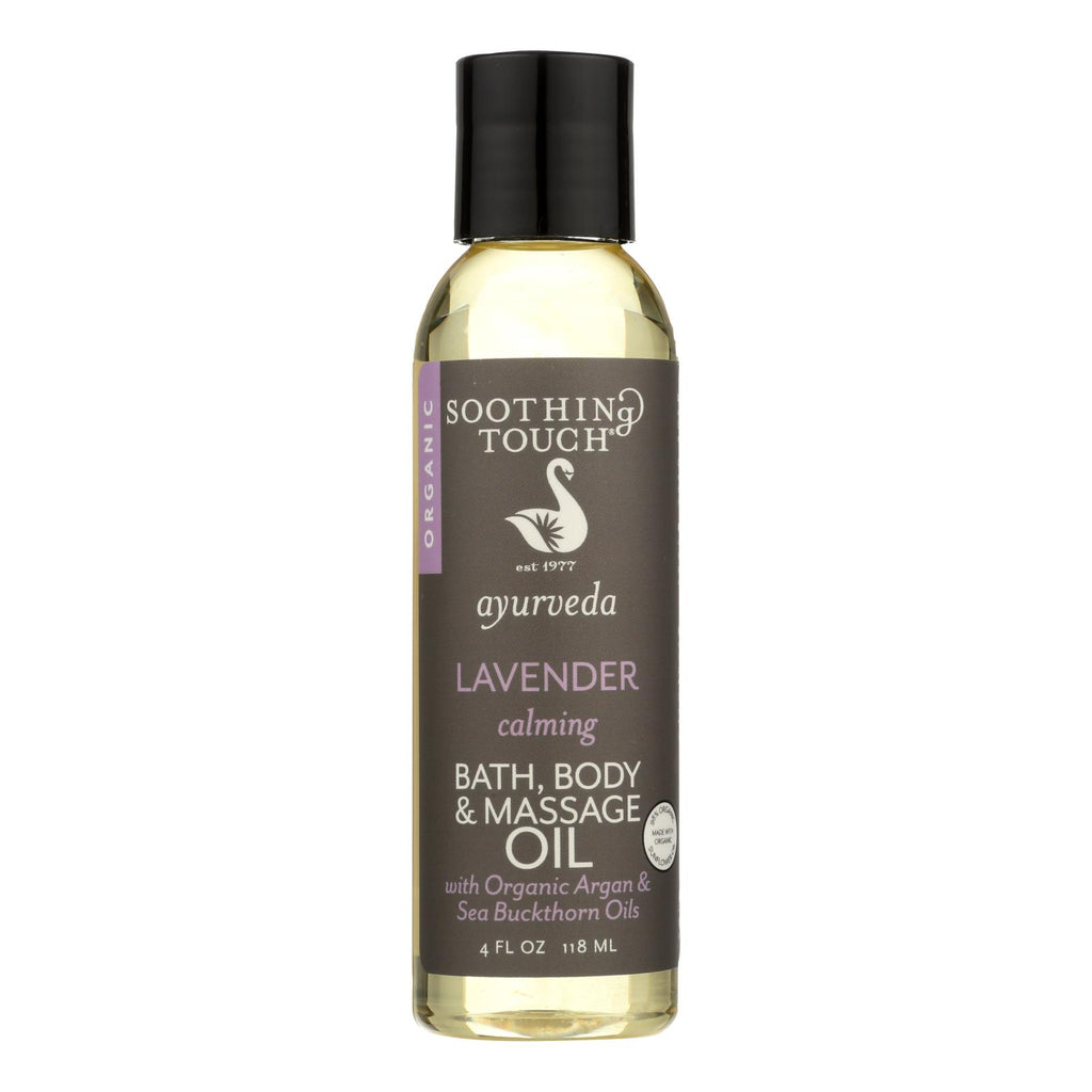 Organic Ayurveda Lavender Calming Bath Body & Massage Oil (Pack of 4 Oz.) - Cozy Farm 