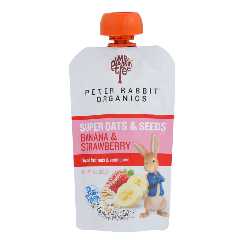 Peter Rabbit Organics Banana & Strawberry Oatmeal with Seeds (Pack of 10 - 4 Oz.) - Cozy Farm 