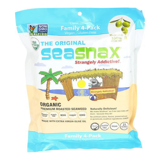 Seasnax Organic Premium Roasted Seaweed Snack (Pack of 4) - Original - 2.16 Oz. - Cozy Farm 