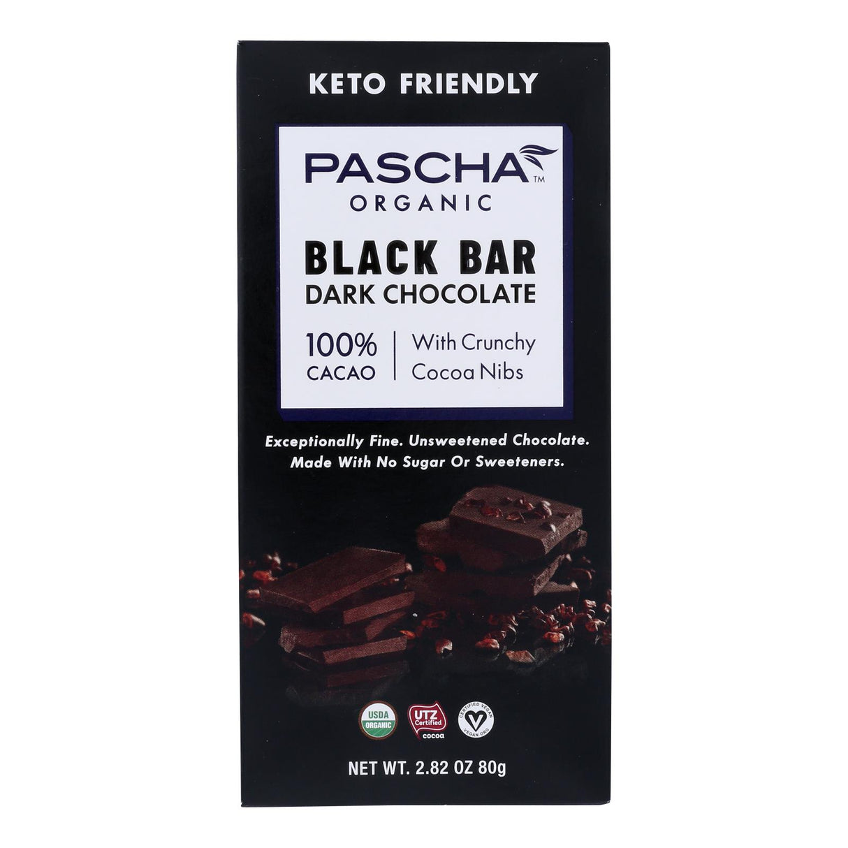 Pascha Dark Chocolate Bar with 100% Nibs (Pack of 10 - 2.82 Oz.) - Cozy Farm 
