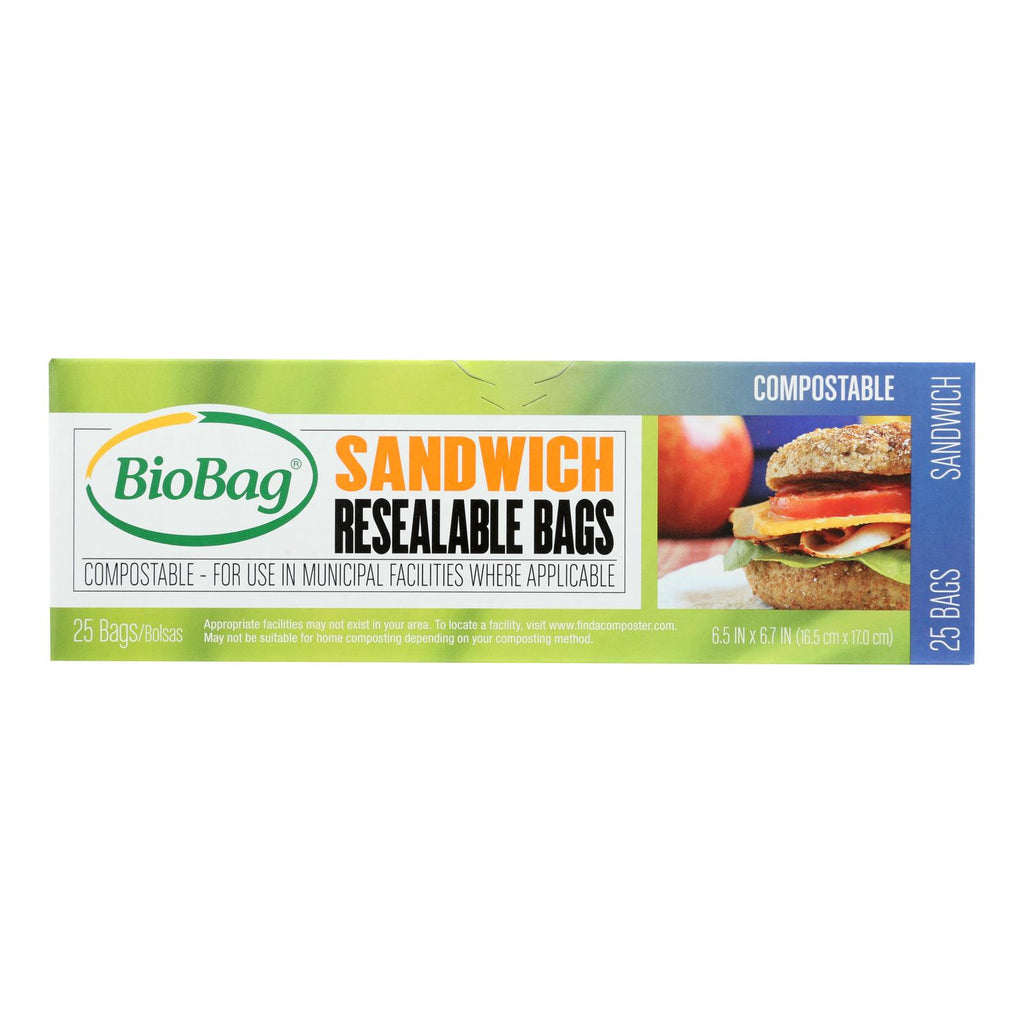 Biobag Resealable Sandwich Bags (Pack of 12 - 25 Count) - Cozy Farm 