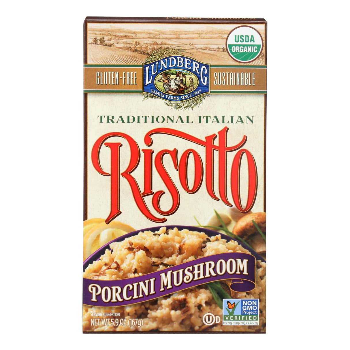 Lundberg Family Farms Risotto Porcini Mushroom (Pack of 6) - 5.9 oz, Premium Gourmet Rice - Cozy Farm 