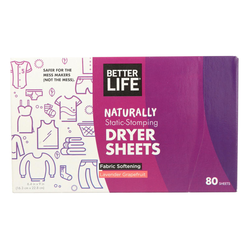 Better Life Lavender & Grapefruit Dryer Sheets - 6 Pack, 80 Sheets - Cozy Farm 