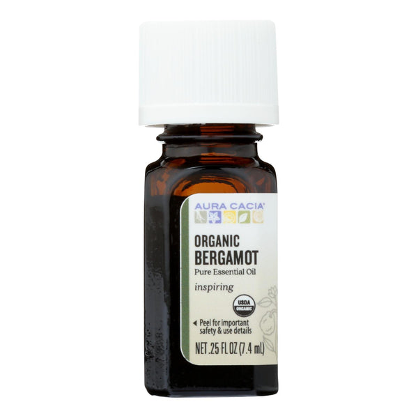 Aura Cacia Organic Bergamot Essential Oil, 0.25 Oz. - Cozy Farm 