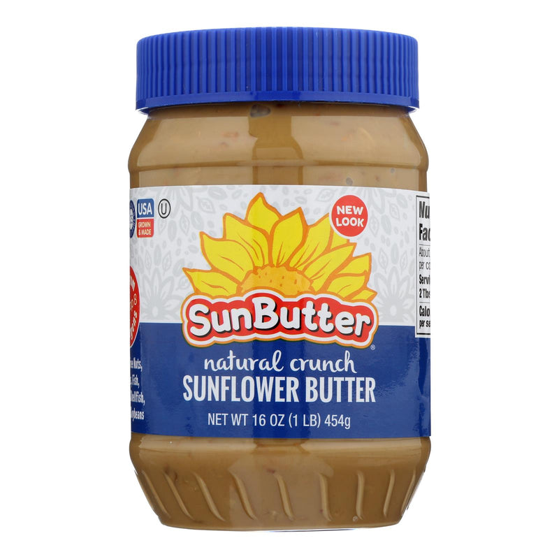 Sunbutter Natural Crunchy Sunflower Butter (Pack of 6 - 16 Oz.) - Cozy Farm 