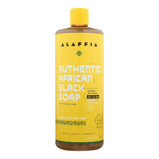 Alaffia African Black Soap with Eucalyptus and Tea Tree - 32 Fl Oz - Cozy Farm 