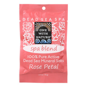 One With Nature Spa Blend Rose Petal Infused Dead Sea Mineral Bath Salt for Relaxation and Comfort (Pack of 6 - 2.5 Oz.) - Cozy Farm 
