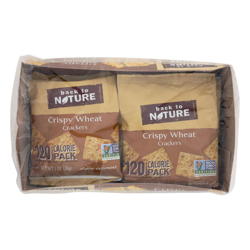 Back To Nature Crispy Wheat Crackers, Safflower Oil & Sea Salt, 4 - 1 Oz. Pack - Case of 4 - Cozy Farm 