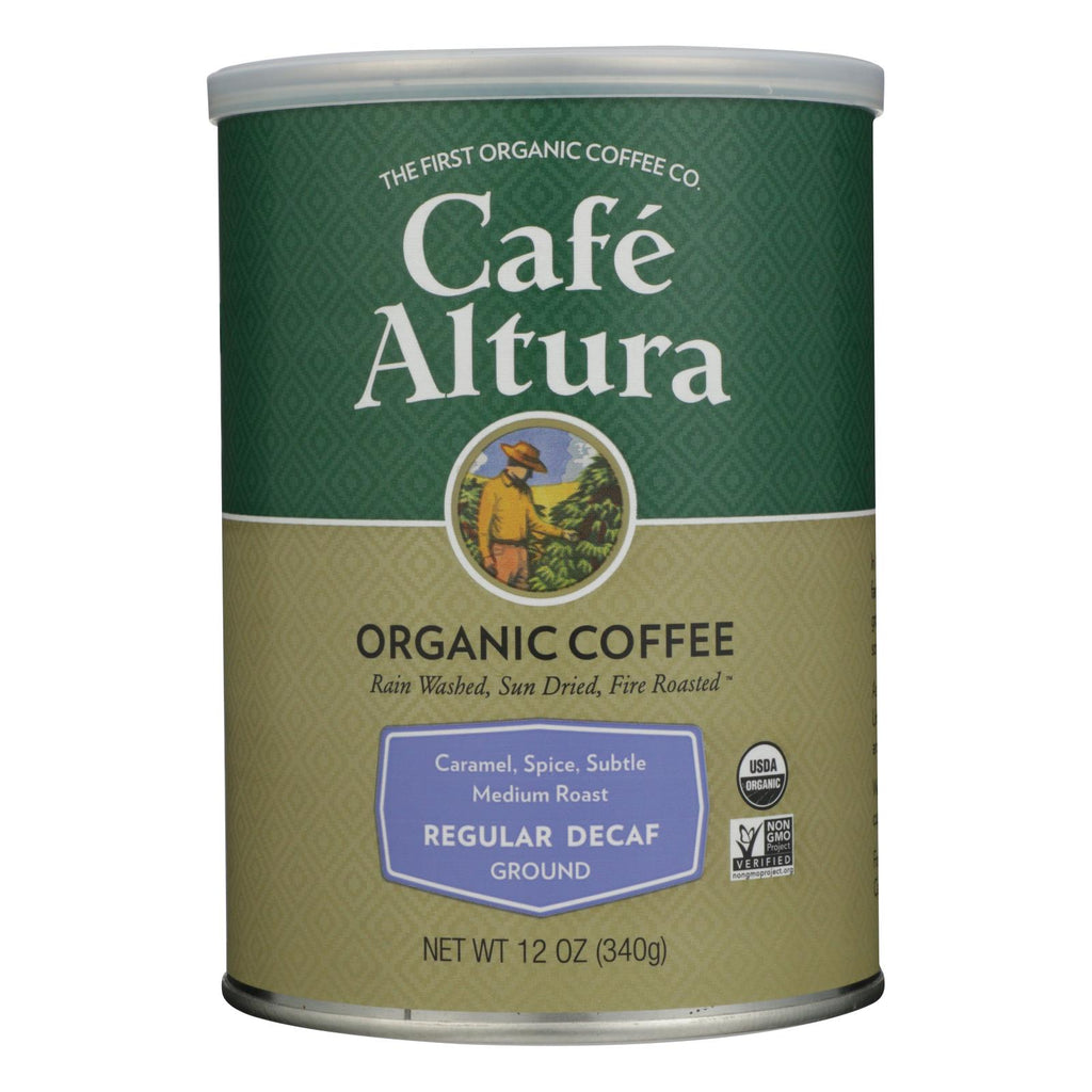 Organic Regular Roast Ground Coffee (Pack of 6) - Cafe Altura - Decaf - 12 Oz. - Cozy Farm 