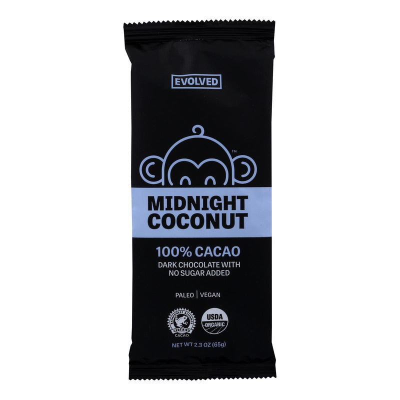 Eating Evolved Chocolate Bar - Midnight Coconut (Pack of 8) - 2.5 Oz. - Cozy Farm 