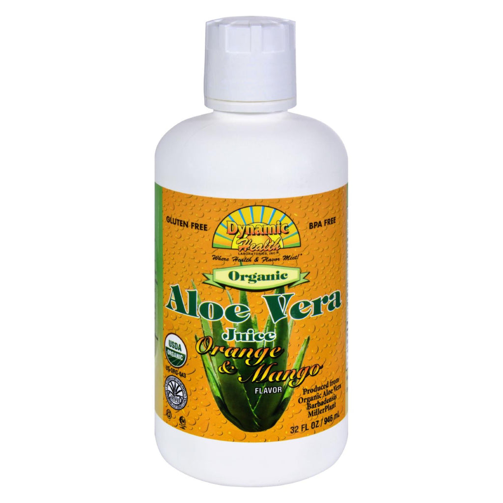 Organic Dynamic Health Aloe Vera Juice (32 Fl Oz) - Orange Mango - Cozy Farm 