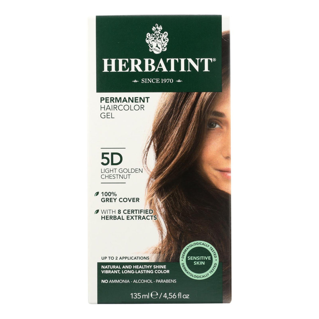 Herbatint Permanent Herbal Haircolour Gel (Pack of 5D Light Golden Chestnut - 135ml) - Cozy Farm 