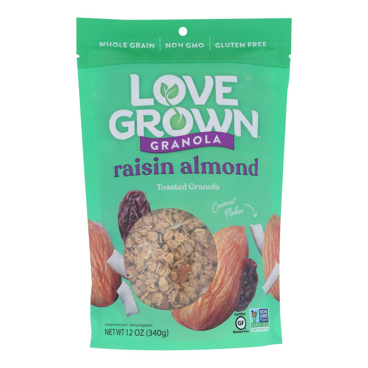 Love Grown Foods Oat Clusters - Raisin Almond Crunch (Pack of 6, 12 Oz.) - Cozy Farm 