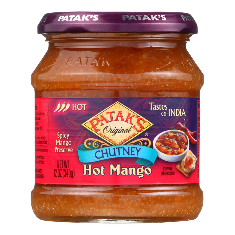 Patak's Hot Mango Chutney, 12 Ounce (Pack of 6) - Cozy Farm 