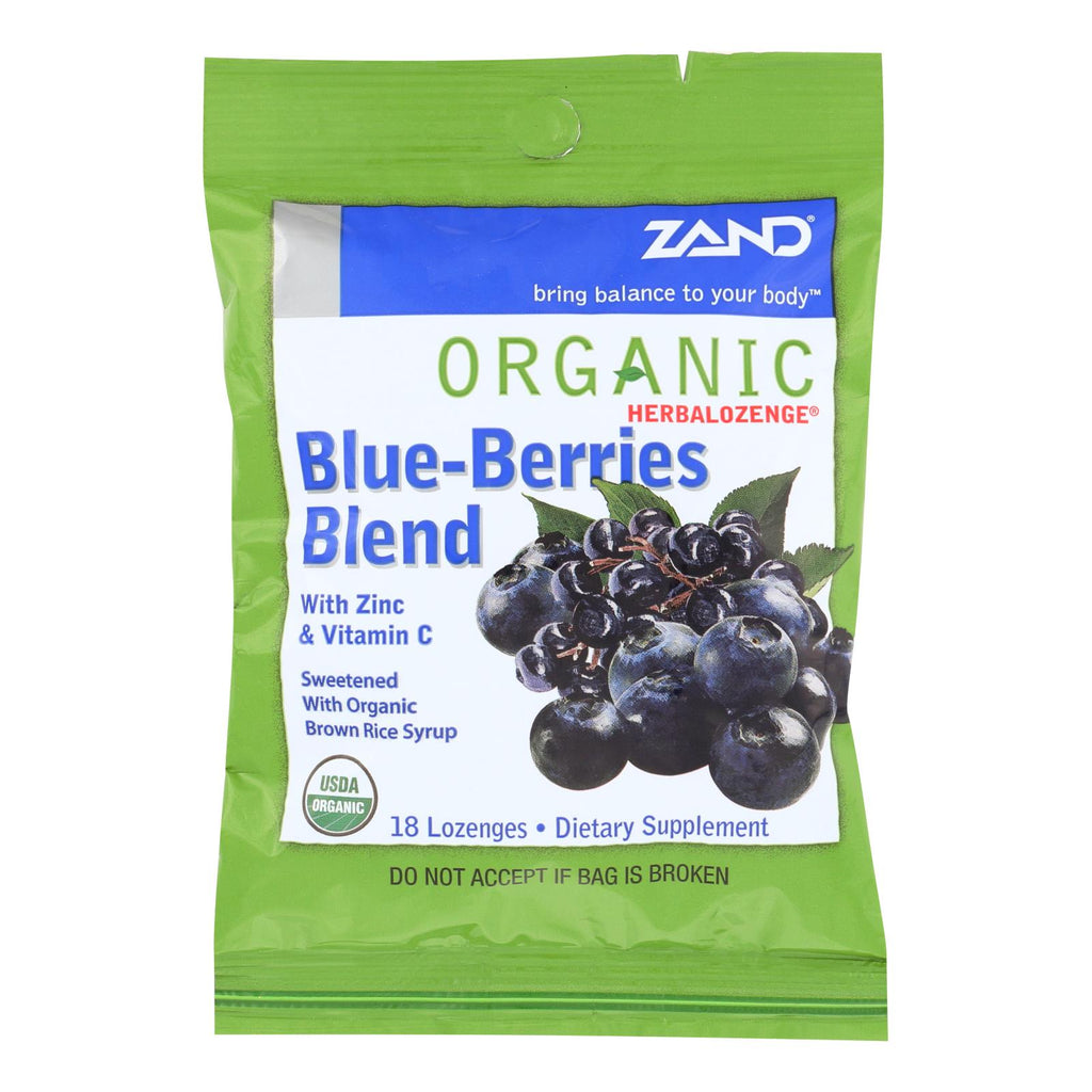Zand Organic Blueberries Herbalozenges (Pack of 12 - 18 Ct.) - Cozy Farm 